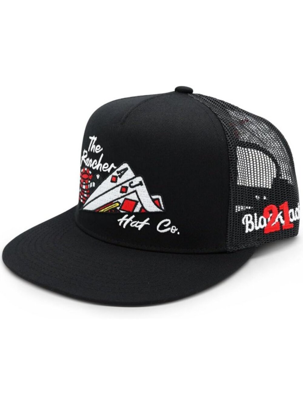 High Profile Adjustable Mesh Back Trucker Hat - Stylish 21 Blackjack Design